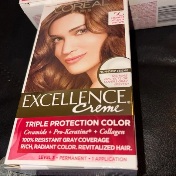 L'Oreal Excellence Creme Hair Color 5G Medium Golden Brown bundle of 3 - Picture 2 of 7